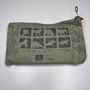 Emirates — Airlines Flight Green Animal Print Amenity Travel Kit Pouch Bag — NEW